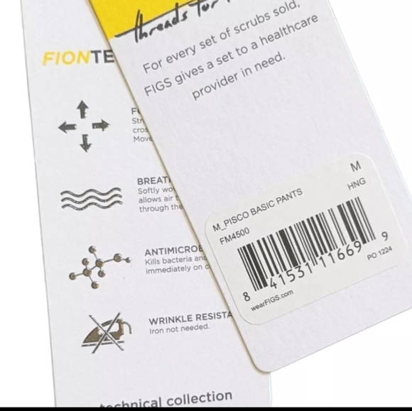 FIGS technical collection mens pisco hunter green basic scrub pants size M NWT - Picture 3 of 4